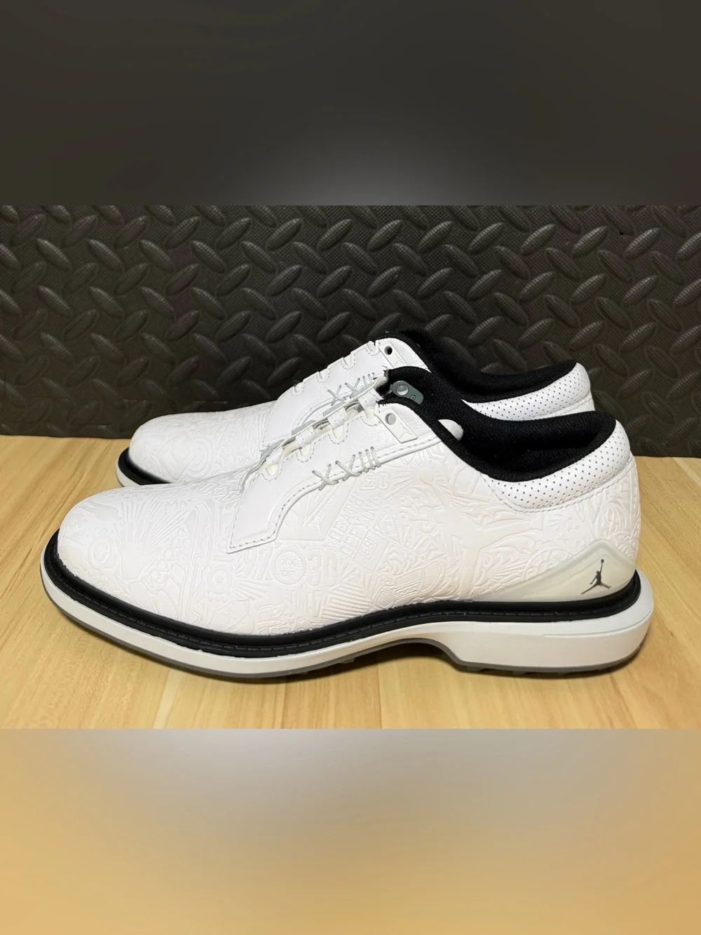 Nike Air Jordan ADG 5 Golf Shoes White Black Platinum FQ6642-102 Mens Size 8